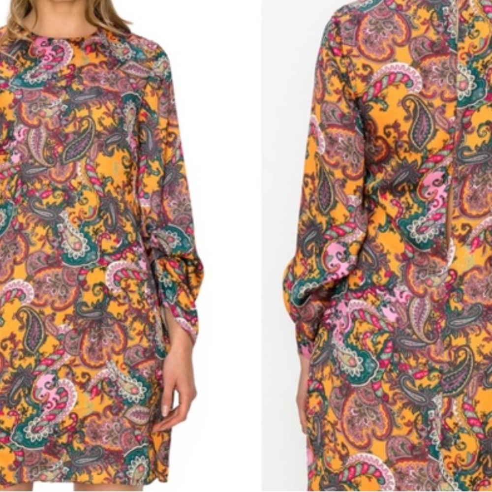 Anthropologie Vibrant Paisley Print Dress
